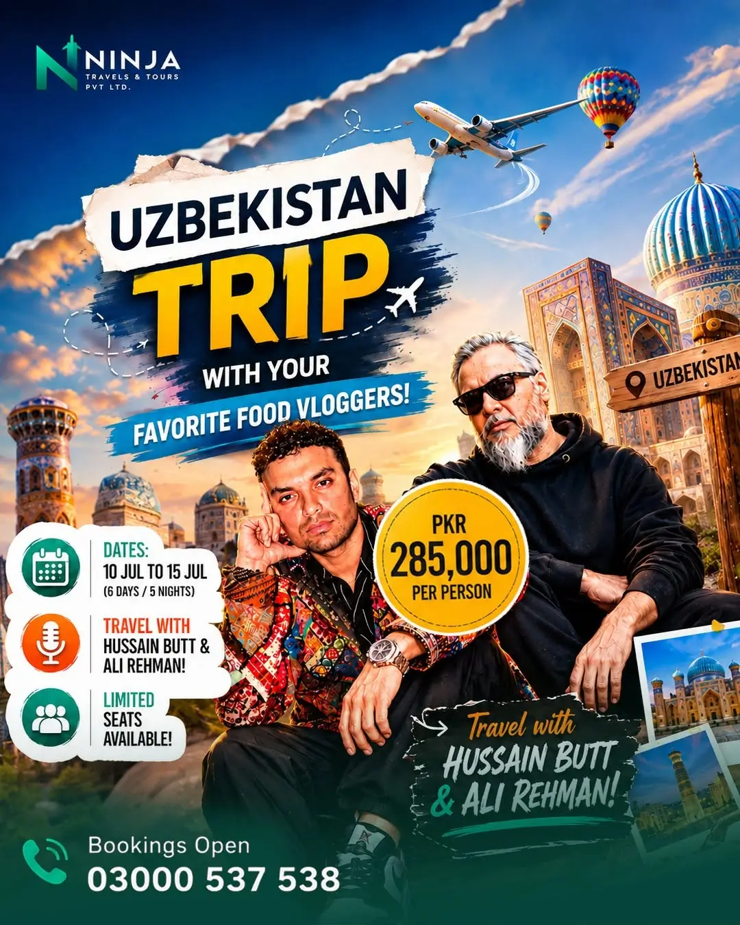 6 Day Uzbekistan Tour with Ninja Travels with Hussain Butt and Ali Rehman